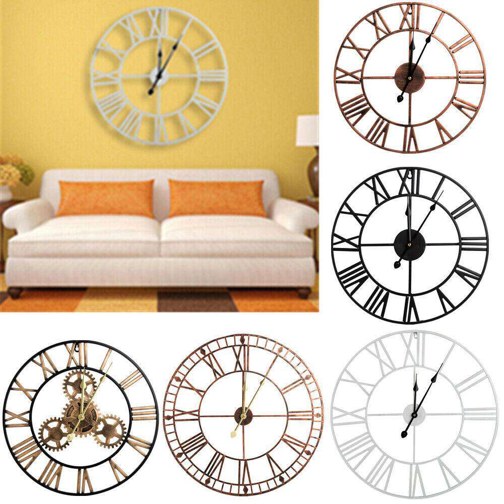 Fityou® 40/60/80CM Large  Roman Numeral Face Round Wall Clock - Fit You